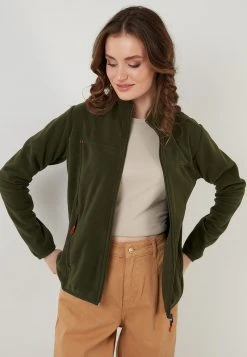 LELA HIGH COLLAR ZIPPER - Forro Polar - Khaki, Mujer -LELA Ventas 2024 021fdc66c298460a9b69af3aeef21cd0