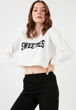 LELA V-NECK CROP - Sudadera - Ecru , Mujer -LELA Ventas 2024 047664fd31c84dc5915f1b08f73a125a