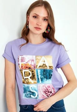 LELA Camiseta Estampada - Lilac, Mujer