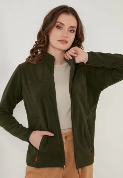 LELA HIGH COLLAR ZIPPER - Forro Polar - Khaki, Mujer -LELA Ventas 2024 0ba1504ae19b4a10b5ef9c8310b13243