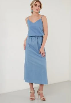 LELA Vestido Informal - Blue , Mujer
