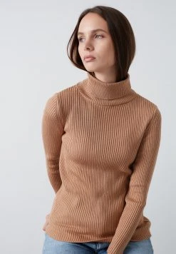 LELA Jersey De Punto - Camel , Mujer