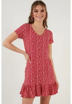 LELA Vestido Informal - Red , Mujer