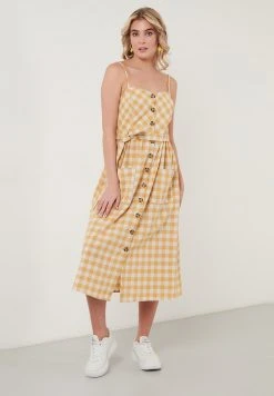 LELA Vestido Informal - Mustard Color , Mujer -LELA Ventas 2024 26f0b67103f74ff187a97faf88f992b9