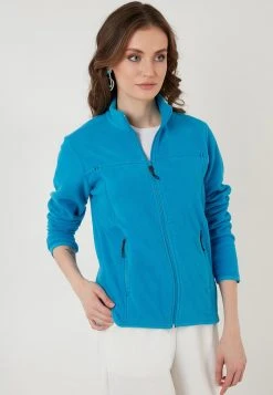 LELA HIGH COLLAR ZIPPER - Forro Polar - Turquoise, Mujer -LELA Ventas 2024 29044a7f528647a5870007107ac5449c