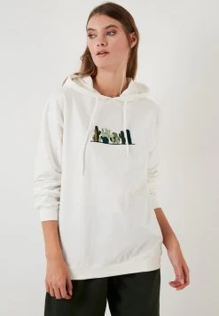 LELA HOODED REGULAR FIT - Jersey Con Capucha - Ecru , Mujer