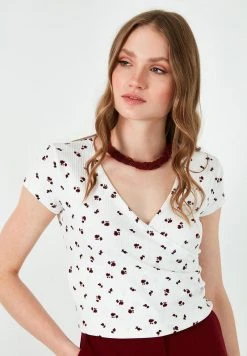 LELA PRINT - Blusa - Ecru Bordeaux , Mujer