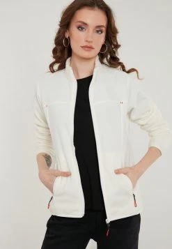 LELA HIGH COLLAR ZIPPER - Forro Polar - Ecru , Mujer -LELA Ventas 2024 31968255ace2449eb380b206fcf072a5