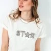 LELA Camiseta Estampada - Ecru , Mujer