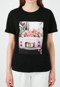 LELA Camiseta Estampada - Black , Mujer