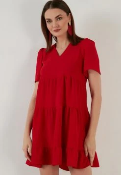 LELA Vestido Informal - Red , Mujer