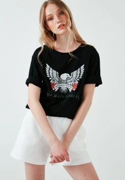 LELA Camiseta Estampada - Black , Mujer