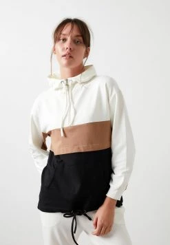 LELA Jersey Con Capucha - Ecru Biscuit Color Black, Mujer