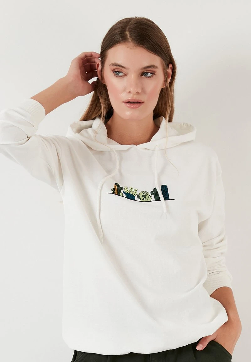 LELA HOODED REGULAR FIT - Jersey Con Capucha - Ecru , Mujer 3 LELA HOODED REGULAR FIT - Jersey Con Capucha - Ecru , Mujer - Imagen 3