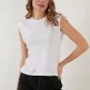 LELA CREW NECK - Camiseta Básica - White , Mujer