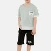 LELA REGULAR FIT T-SHIRT AND SHORTS - Shorts - Green , Niños