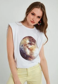 LELA Camiseta Estampada - White , Mujer