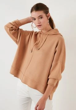 LELA HOODED OVERSIZED - Jersey De Punto - Camel, Mujer -LELA Ventas 2024 5a6c8fa6125d42d889265c191ce73ef8