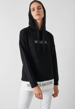 LELA Jersey Con Capucha - Black, Mujer