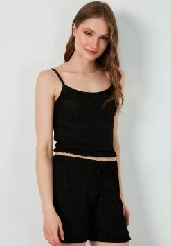 LELA Pijama - Black-red , Mujer