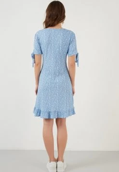 LELA FLORAL RUFFLE DETAIL - Vestido Informal - Baby Blue , Mujer -LELA Ventas 2024 62cc863f67e24bcaab8be6c6b9bd12e5