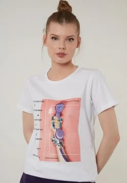 LELA Camiseta Estampada - White , Mujer