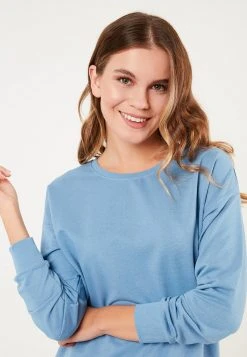 LELA CREW NECK BASIC - Sudadera - Blue , Mujer