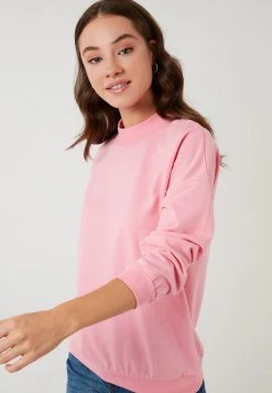 LELA HIGH COLLAR BASIC SWEATSHIRT - Sudadera - Pink, Mujer -LELA Ventas 2024 6b455d31b993460dbcfd172ad8b1bb3e