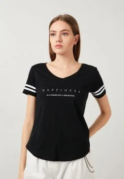 LELA Camiseta Estampada - Black, Mujer