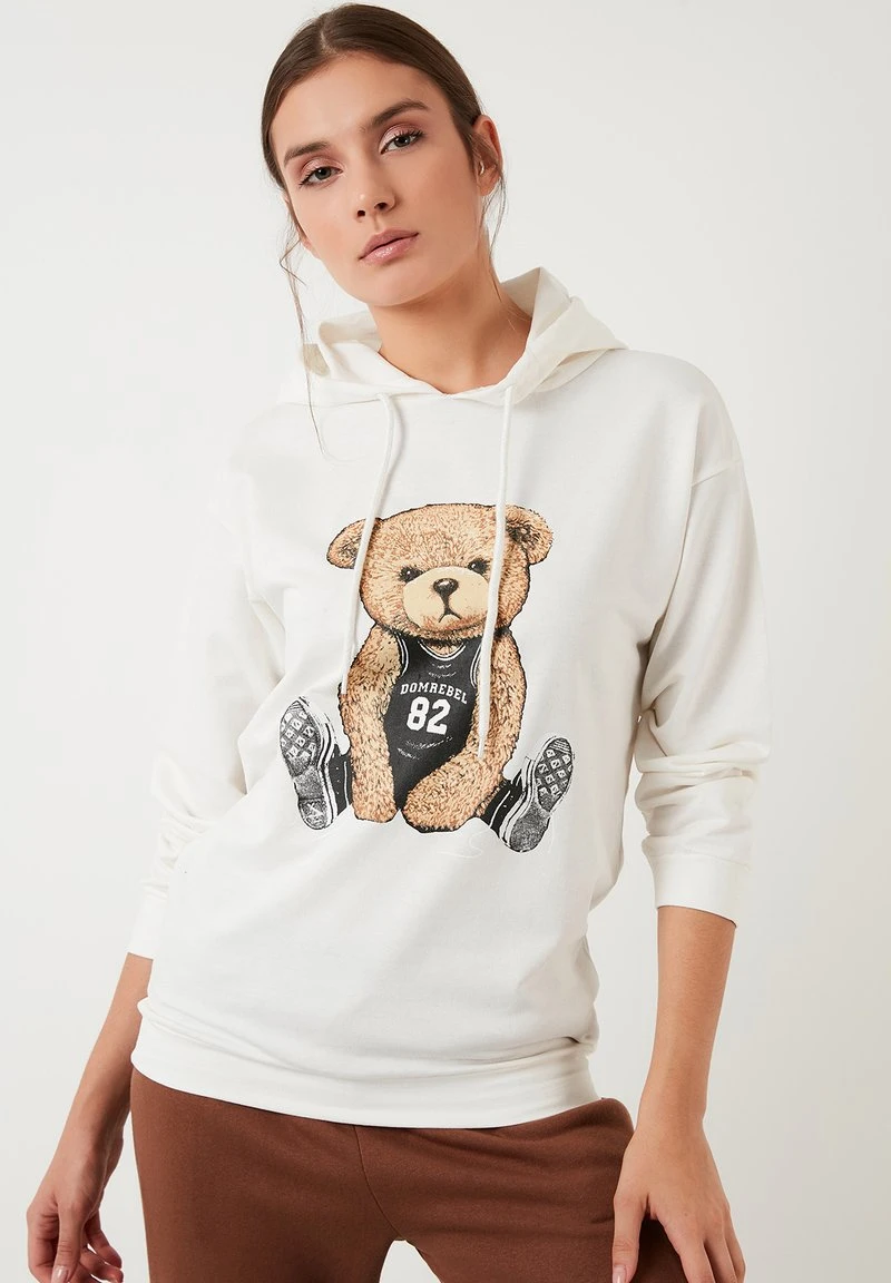 LELA Jersey Con Capucha - Ecru, Mujer 1 LELA Jersey Con Capucha - Ecru, Mujer