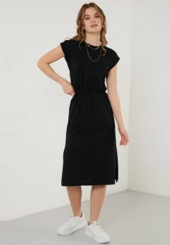 LELA SHORT SLEEVE - Vestido Informal - Black, Mujer