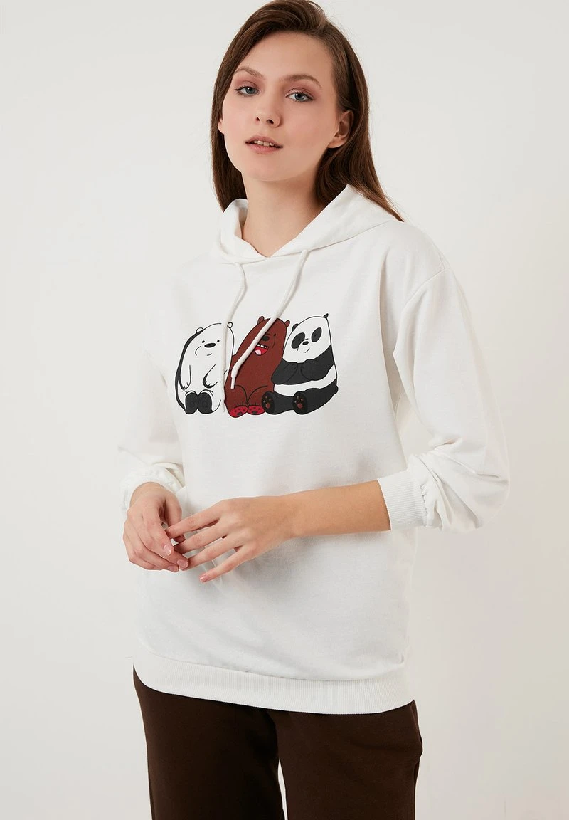 LELA Jersey Con Capucha - Ecru, Mujer 1 LELA Jersey Con Capucha - Ecru, Mujer