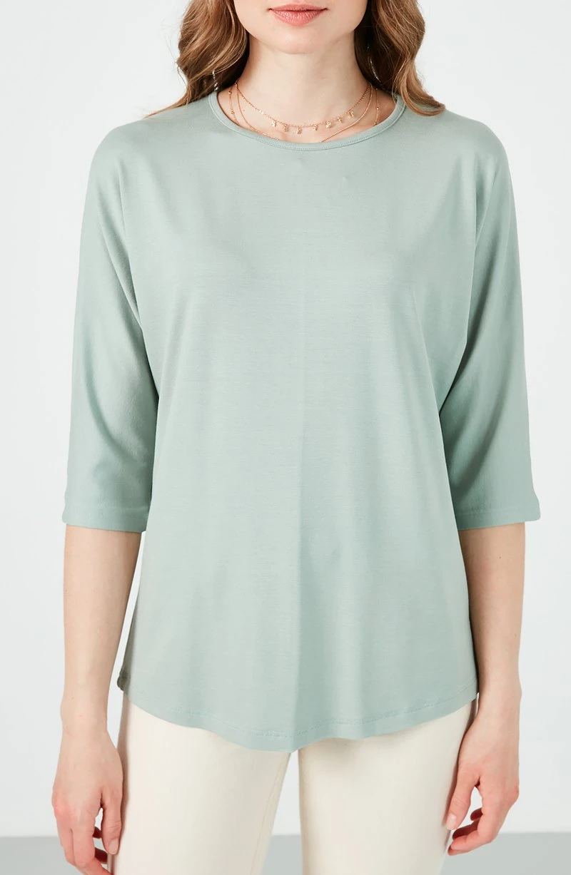 LELA Camiseta De Manga Larga - Almond Green, Mujer 1 LELA Camiseta De Manga Larga - Almond Green, Mujer
