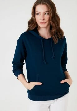 LELA BACK PRINT - Jersey Con Capucha - Indigo , Mujer -LELA Ventas 2024 75a229f1e8624dddb4218a06f29211d0