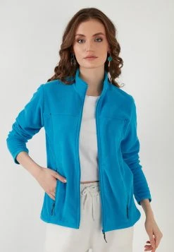 LELA HIGH COLLAR ZIPPER - Forro Polar - Turquoise, Mujer -LELA Ventas 2024 76ac042aea6240e5bb312c685c857274