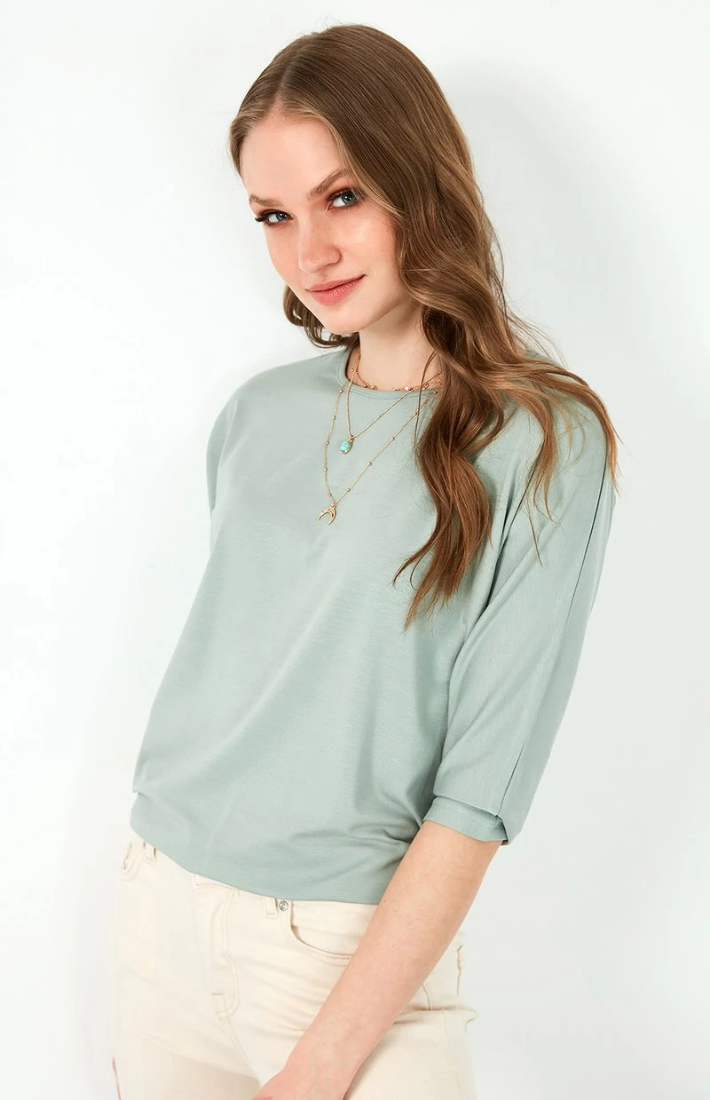 LELA Camiseta De Manga Larga - Almond Green, Mujer 2 LELA Camiseta De Manga Larga - Almond Green, Mujer - Imagen 2