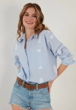 LELA REGULAR FIT - Camisa - Blue , Mujer