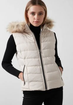 LELA GIA - Chaleco - Ecru, Mujer