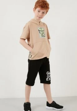LELA REGULAR FIT T-SHIRT AND SHORTS - Shorts - Beige, Niños