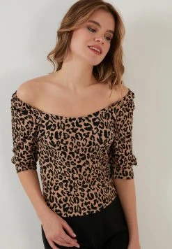 LELA Blusa - Black Lepoard , Mujer