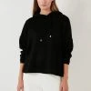 LELA HOODED OVERSIZED - Jersey De Punto - Black, Mujer