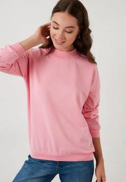 LELA HIGH COLLAR BASIC SWEATSHIRT - Sudadera - Pink, Mujer -LELA Ventas 2024 8dbc9994c1b54ead898a4732cae47f5b