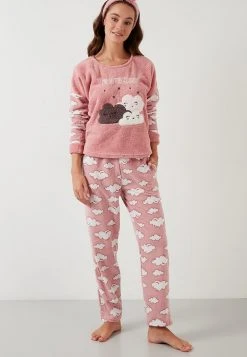 LELA PLUSH SET WITH HAIRBAND - Pijama - Powder Pink , Mujer
