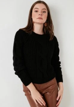 LELA CREW NECK JUMPER 4615106 - Jersey De Punto - Black , Mujer