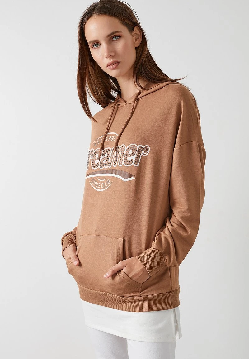 LELA Jersey Con Capucha - Light Brown , Mujer 2 LELA Jersey Con Capucha - Light Brown , Mujer - Imagen 2