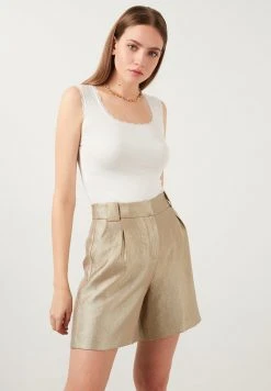 LELA SQUARE NECK LACE DETAILED ATHLETE - Top - Ecru , Mujer