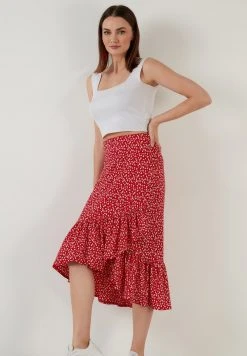 LELA REGULAR FIT - Falda Acampanada - Red, Mujer -LELA Ventas 2024 985835e0a12e4b75a6aa204f5fdee1e5
