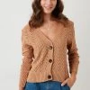 LELA V-NECK - Chaqueta De Punto - Camel , Mujer