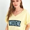 LELA Camiseta Estampada - Yellow, Mujer