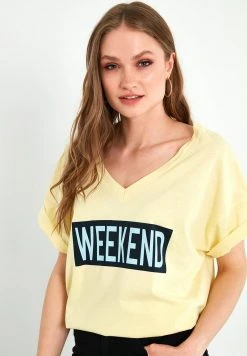 LELA Camiseta Estampada - Yellow, Mujer